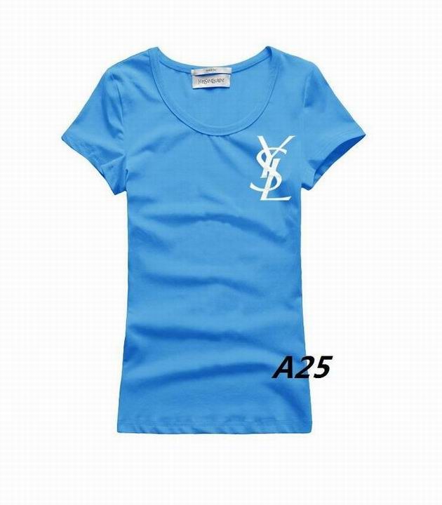 YSL short round collar T woman S-XL-150